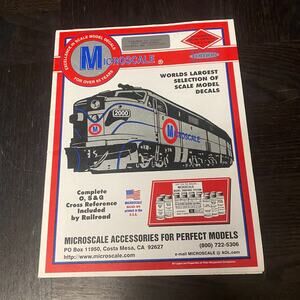 Microscale Catalog O S & G Scale 2000 Edition Model Decals w/ Reference